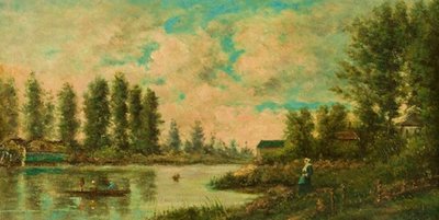 Paysage avec bateau - Georges Diéterle